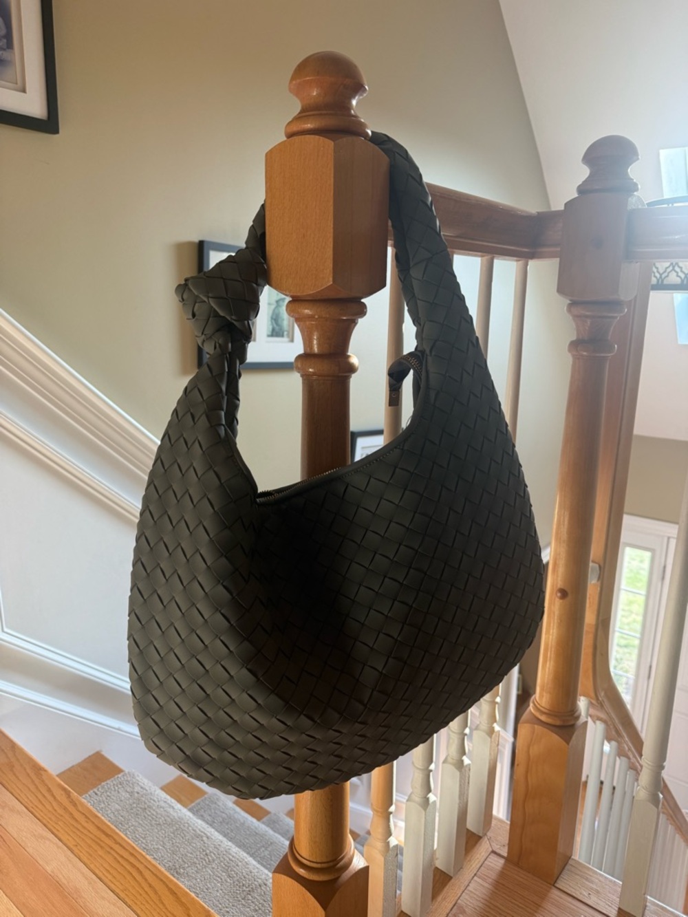 Anthropologie Grey Woven Shoulder Bag